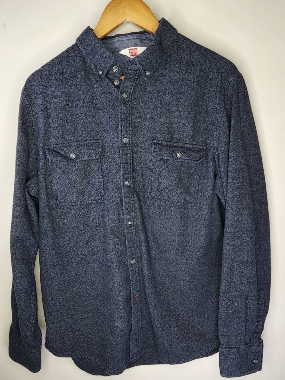 Hudson North Button Down Flannel Shirt — Navy, XL | Cotton Casual